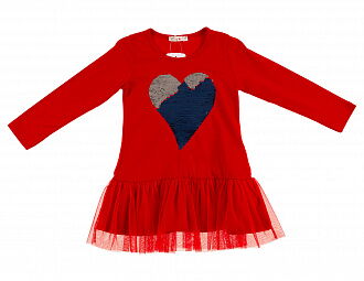 Платье для девочки Barmy Сердце красное 3077 - фото