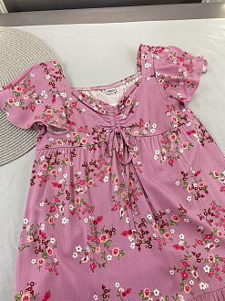 Платье для девочки Mevis Цветочки розовое 4544-03 - фотография