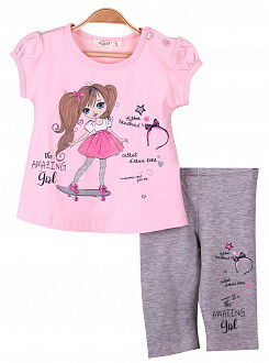 Комплект футболка и бриджи для девочки Breeze Amazing Girl розовый 15705 - картинка
