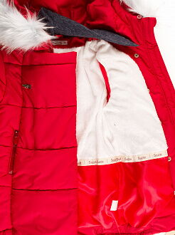 Куртка зимняя для девочки SUZIE красная Грейс ПТ-38711 - размеры