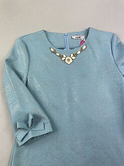 Нарядное платье для девочки Mevis голубое 2556-02 - фото