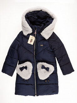 Куртка зимняя для девочки SUZIE Тинки темно-синяя ПТ-44711 - фотография