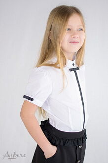 Блузка с коротким рукавом для девочки Albero белая 5007 - фотография