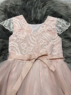 Нарядное платье для девочки Mevis персиковое 3320-02 - размеры
