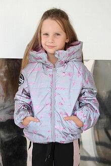 Светоотражающая куртка для девочки Kidzo Буквы розовая 3443 - цена