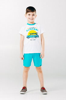 Комплект для мальчика (футболка+шорты) SMIL Мечтатели белый 113254 - цена