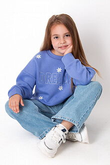 Утепленный свитшот для девочки Mevis светло-фиолетовый 4025-02 - размеры