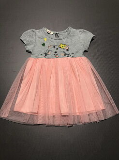 Платье для девочки Barmy Кошечка серое 0536 - фото