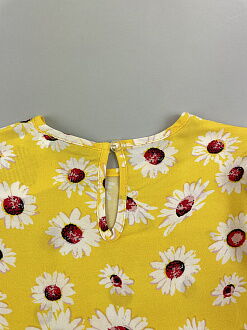 Летнее платье для девочки Mevis Ромашки желтое 4270-02 - фотография