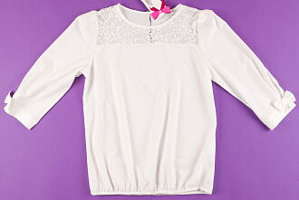 Блузка для девочки MEVIS молочная 1993 - размеры