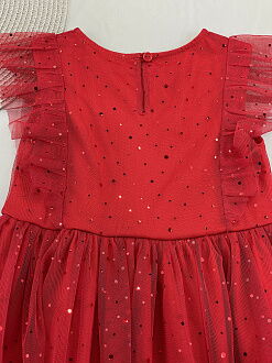 Нарядное платье для девочки Mevis Конфетти красное 5048-04 - фотография