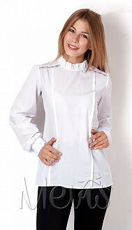 Блузка со стойкой Mevis белая 2804-01 - цена