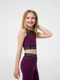 Спортивный топ для девочки SMIL бордовый 110662/110665/110670 - размеры