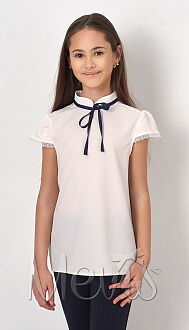 Блузка с коротким рукавом для девочки Mevis молочная 2718-01 - цена