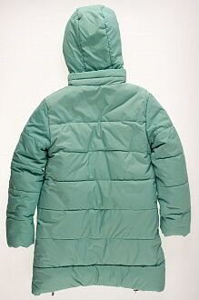 Куртка удлиненная зимняя для девочки Одягайко мята 20009О - размеры
