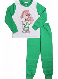 Пижама утепленная для девочки Valeri tex Lovely зеленая 1770-55-057 - фото