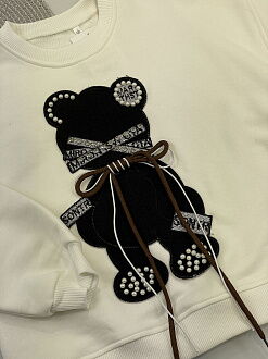 Свитшот для девочки Teddy Bear молочный 0904 - размеры