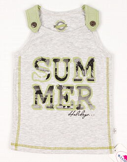 Комплект для мальчика (майка+шорты) Фламинго зеленый 911-1303 - фото