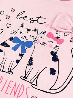 Футболка для девочки Breeze Котики розовая 14263 - купить