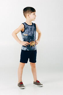Комплект для мальчика (майка+шорты) SMIL Мечтатели серый 113253 - размеры
