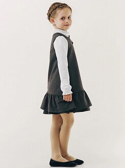 Сарафан школьный трикотажный SMIL темно-серый меланж 120225 - фото