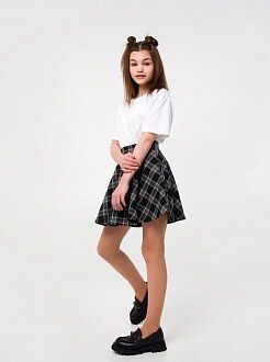Школьная юбка для девочки SMIL Клетка черная 120254 - размеры
