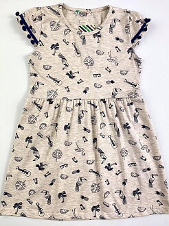 Платье для девочки PATY KIDS Пальмы бежевое 51331 - фотография