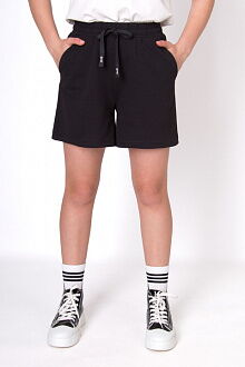 Трикотажные шорты для девочки Mevis черные 5106-01 - цена