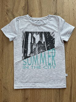 Комплект майка и футболка для мальчика Фламинго серый 983-416 - фотография