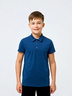 Футболка-поло с коротким рукавом для мальчика SMIL синий меланж 114736/114737 - цена