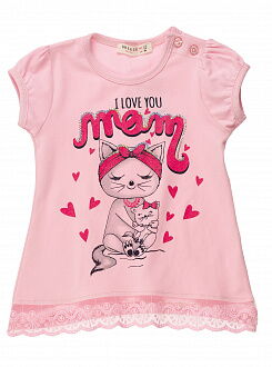 Комплект футболка и лосины Breeze Кошка MOM розовый 11843 - размеры
