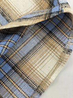 Теплая рубашка в клетку Mevis голубая 4907-02 - картинка