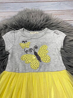 Платье для девочки Breeze Бабочки желтое 14370 - фото