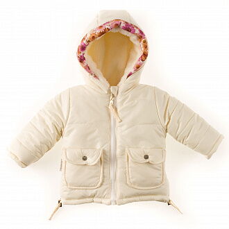 Куртка зимняя для девочки Одягайко молочная 20040О - цена