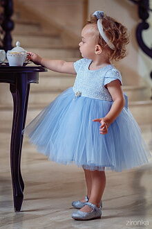 Платье нарядное для девочки Zironka голубое 38-7005-1 - фото