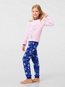 Пижама со светящимся рисунком для девочки Smil розовая 104800 - фотография