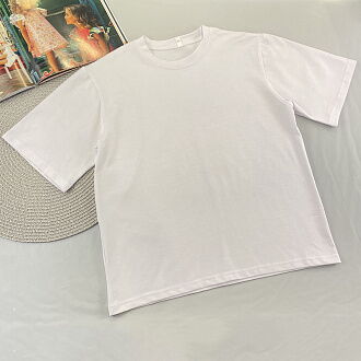 Базовая футболка оверсайз для девочки белая 1904 - размеры