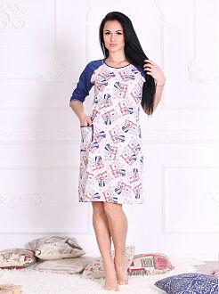 Сорочка-платье с длинным рукавом женская Роксана Мишки 548 - размеры