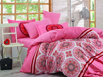 Комплект постельного белья HOBBY Poplin Silvana розовый 200*220 - цена