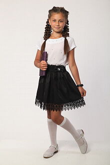 Школьная юбка с кружевом VDAGS Виктория черная - цена