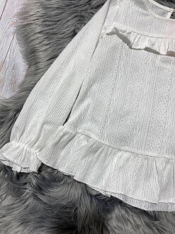 Трикотажная блузка для девочки Mevis молочная 3678-02 - размеры