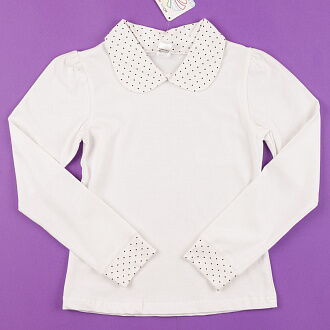 Блузка трикотажная для девочки Valeri tex белая 1825-99-042 - цена
