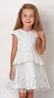 Нарядное платье для девочки Mevis молочное 3051-01 - цена
