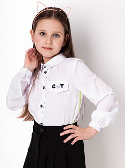Рубашка для девочки Mevis белая 4274-03 - цена