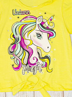 Комплект футболка и шорты для девочки Breeze Unicorn Magic желтый 14999 - размеры