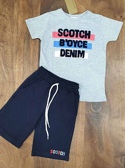 Комплект для мальчика футболка и шорты Scotch серый 20225 - цена