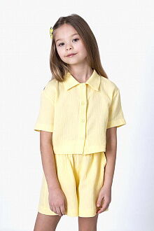 Костюм рубашка и шорты муслин Mevis желтый 4819-05 - цена