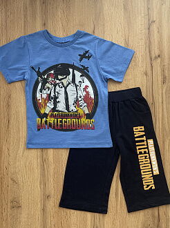 Комплект для мальчика футболка и шорты Battleground синий - цена