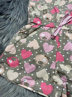 Летний комбинезон для девочки Фламинго Котики серый 045-420 - фото