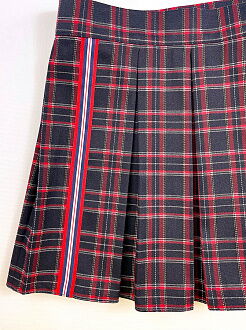 Юбка для девочки Mevis Клетка красная 3843-01 - фотография